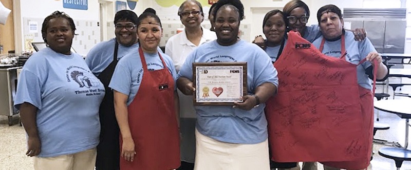 Yolanda fisher and her team of food service workers