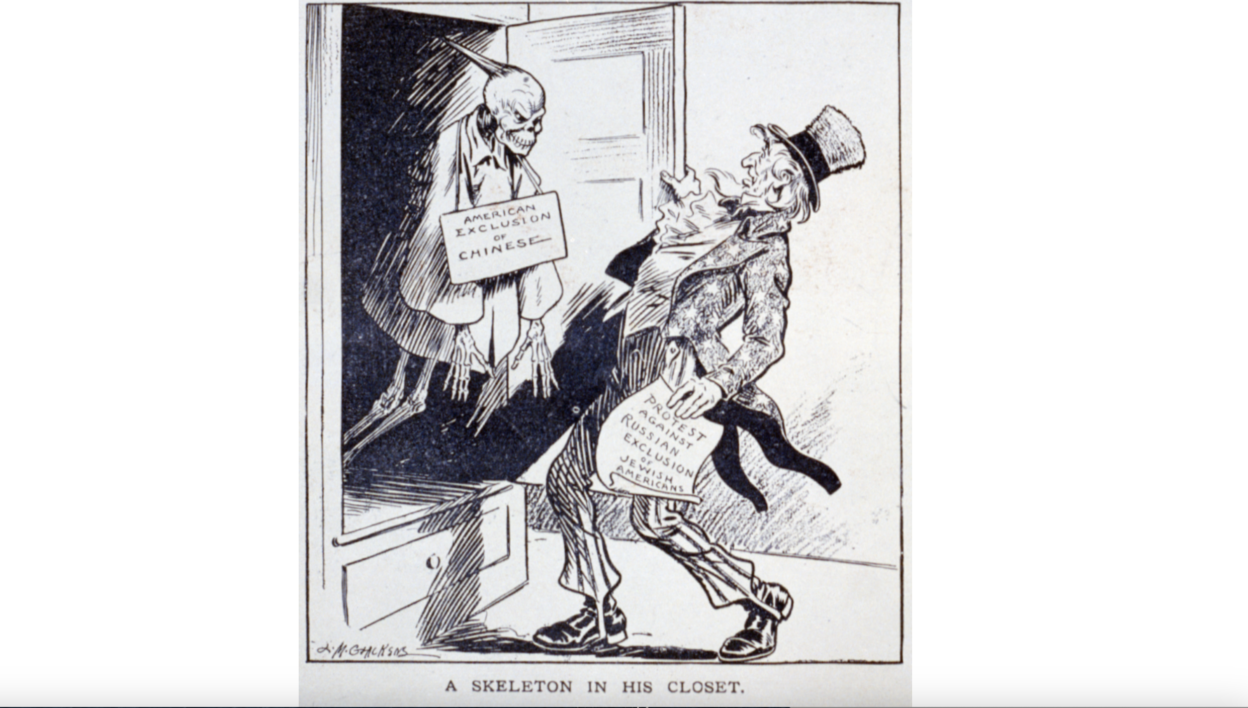 Cartoon by L.M. Glackens, published in "Puck" magazine, 3 January 1912.