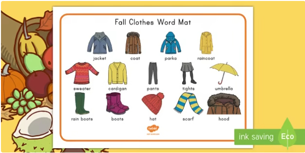 Fall-themed Vocabulary Word Mat teaching resource