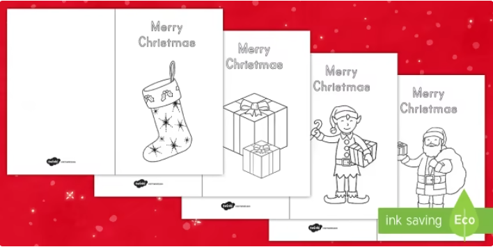 Merry Christmas Coloring Cards activity