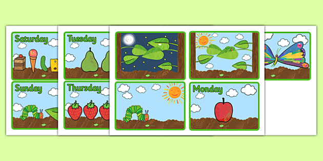 Story Sequencing Cards to Support Teaching on The Very Hungry Caterpillar Image