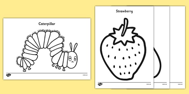 Coloring Sheets to Support Teaching on The Very Hungry Caterpillar Image