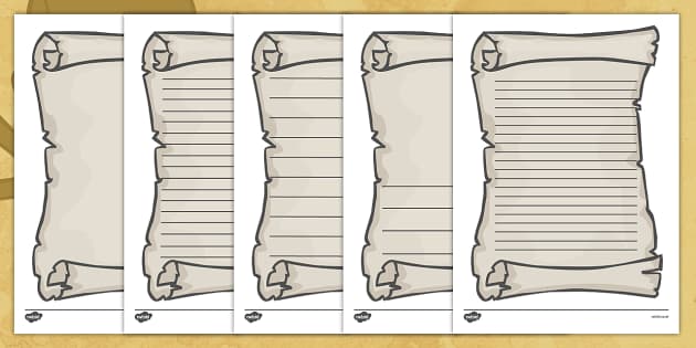 Pirate Scroll Writing Template Image
