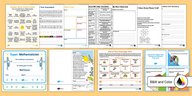 End of Year Teaching Pack for K-5th Grade