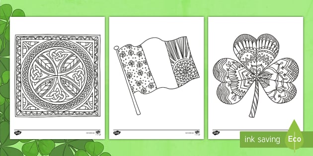 St. Patrick's Day Mindfulness Coloring Sheets Image