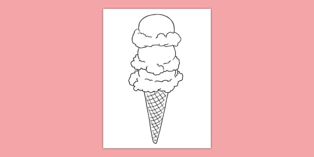 Ice Cream Coloring Sheet Image