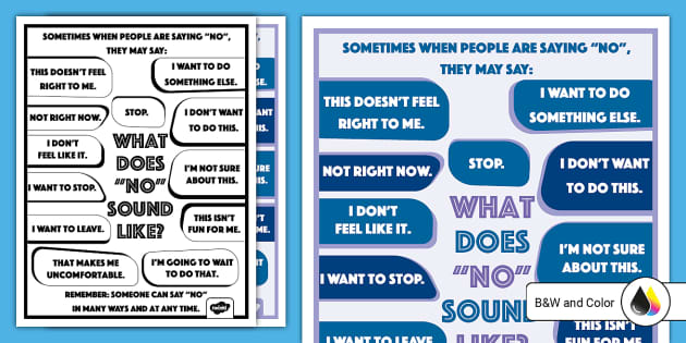 What Does "No" Sound Like? Poster for Middle School Image