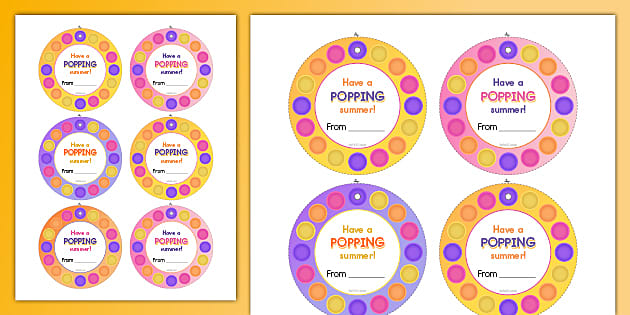 Have a Popping Summer! Printable Gift Tag Image
