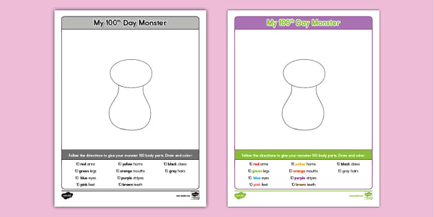 My 100th Day Monster Activity Image