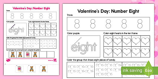 Valentine's Day Number Eight Activity Image