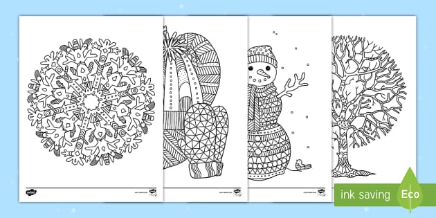 Winter Mindfulness Coloring Sheets Image
