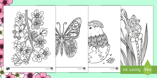 Spring Mindfulness Coloring Sheets Image