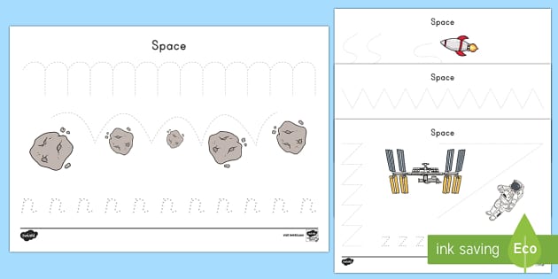 Space Pencil Control Worksheets Image