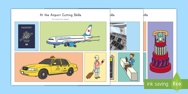 At the Airport Cutting Skills Activity Image