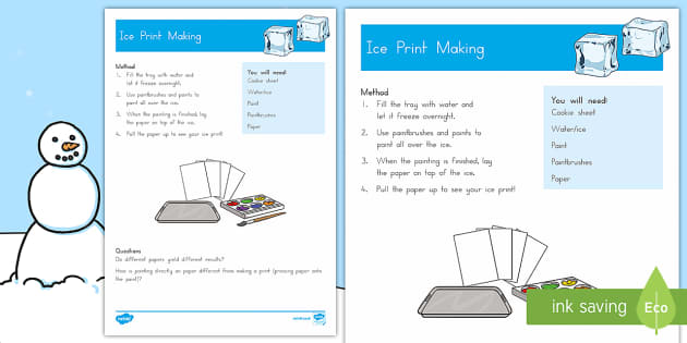 Ice Print Making Activity Image