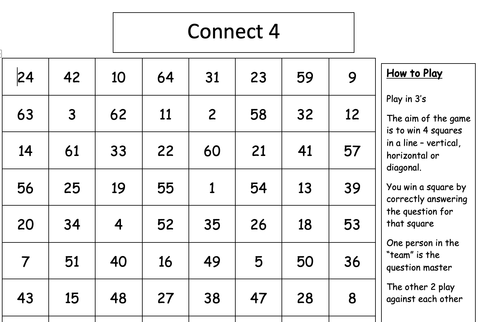 connect 4 game