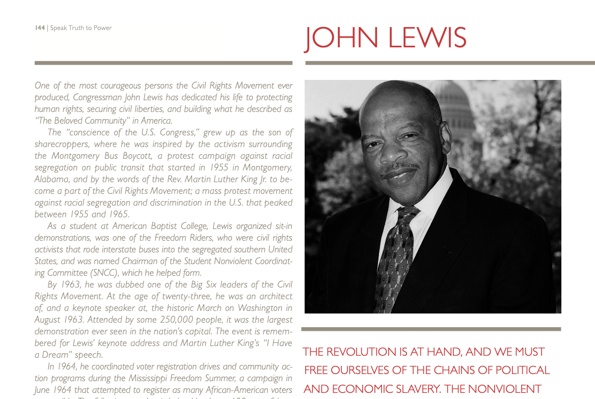 john lewis speak truth to power lesson