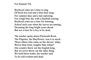for Emmett Till poem