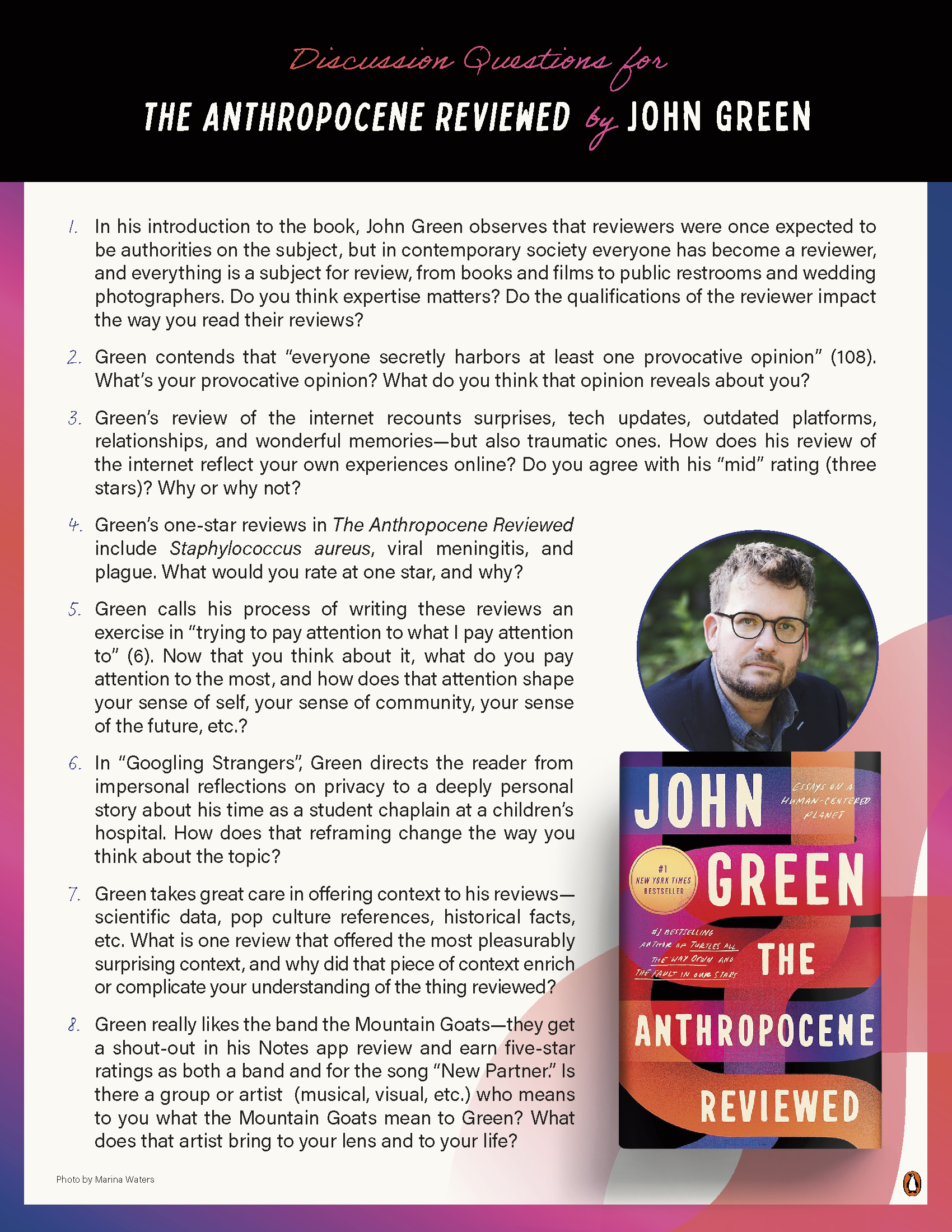 THE ANTHROPOCENE REVIEWED Discussion Guide