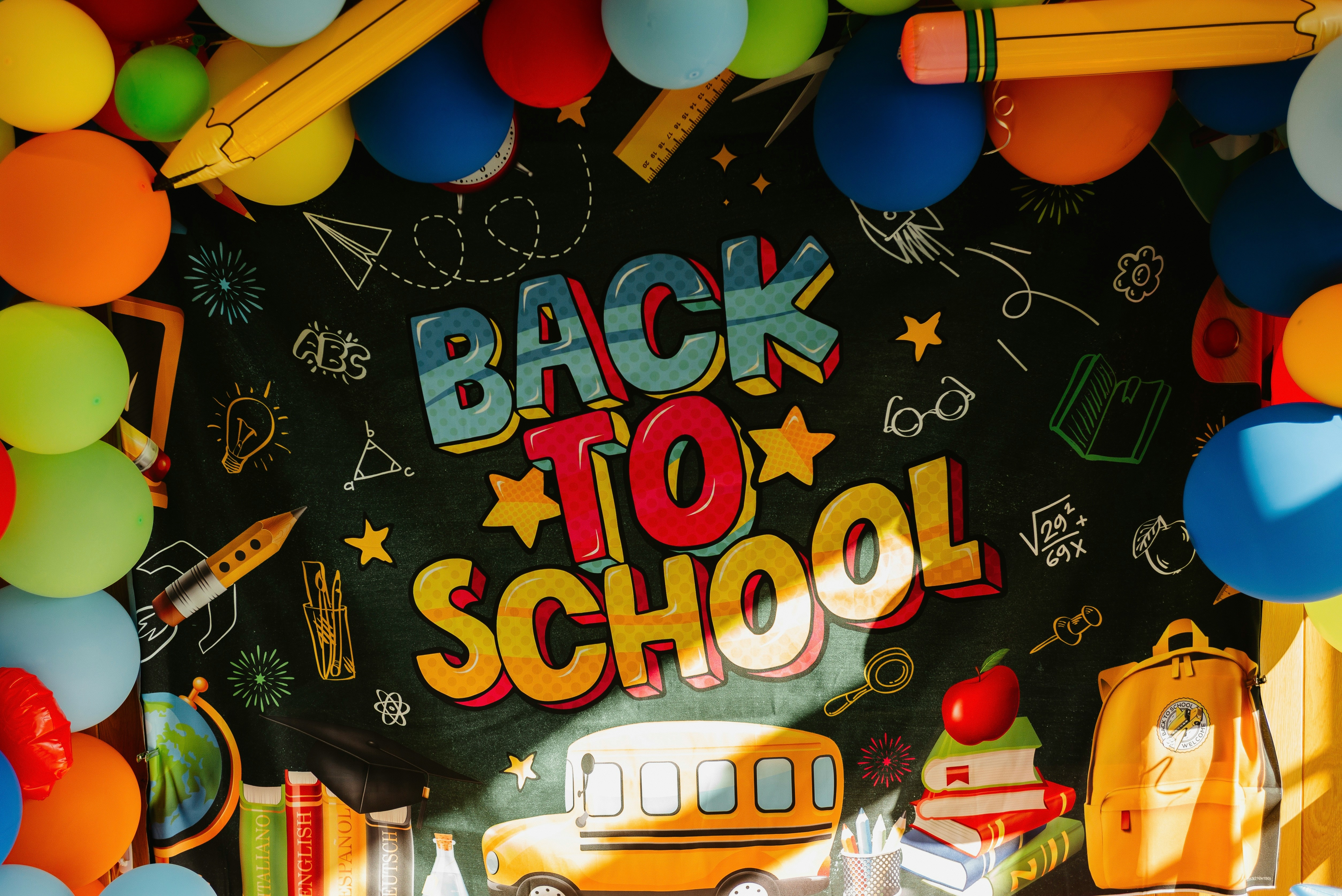 back to school sign colorful