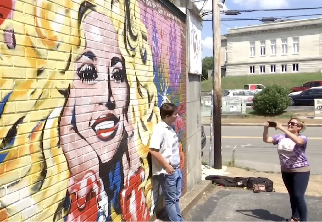 Credit: PBS News Hour screenshot of Dolly Parton mural