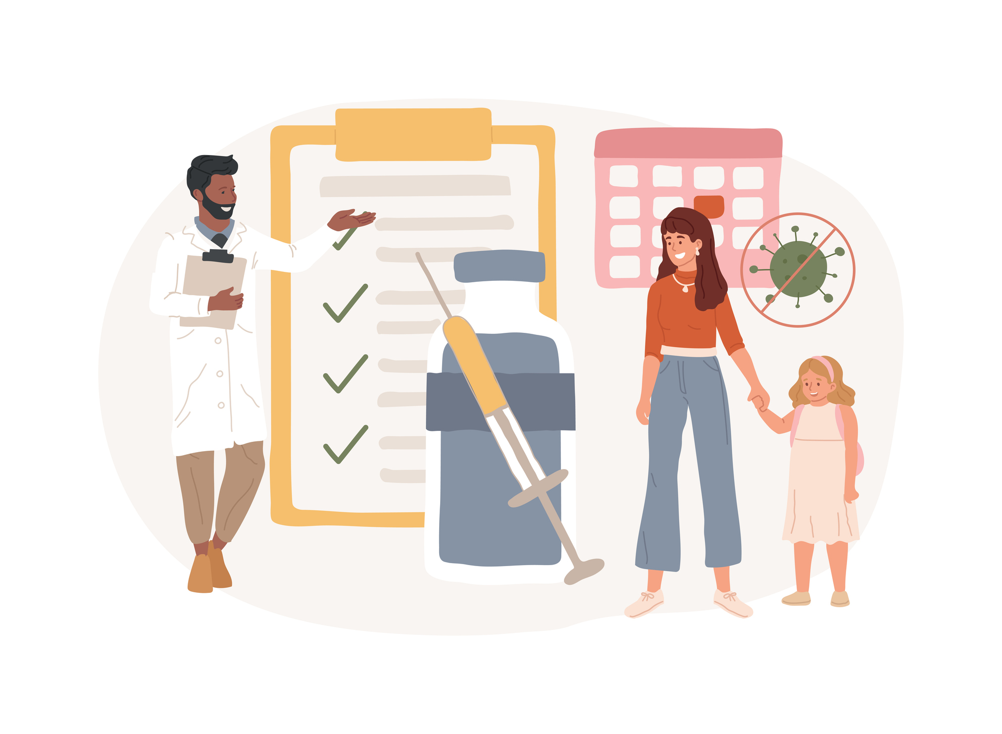 Immunization education isolated concept vector illustration. stock illustration