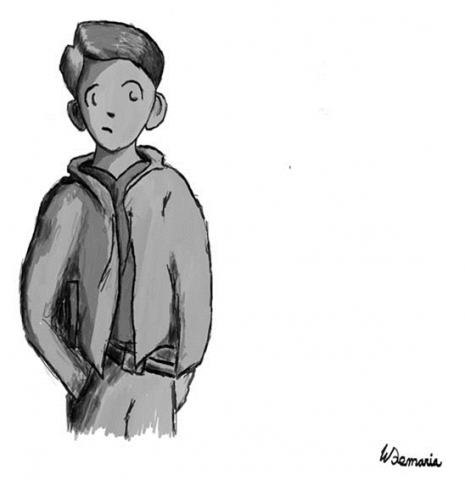 sketch of a young make student