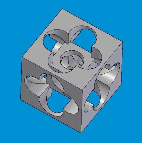 Square cube with Clovers cut into all six sides