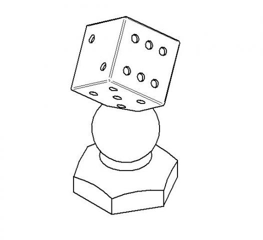 Ball added to Dice on Hexagon Base project