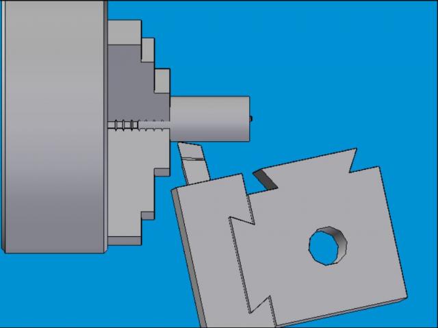 Lathe toolpost top view