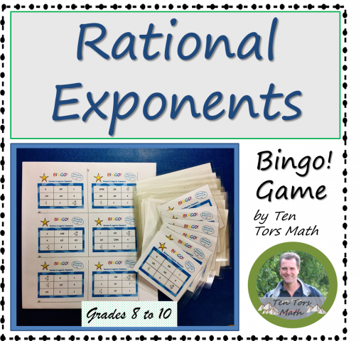 Negative & Rational Exponents free bingo game