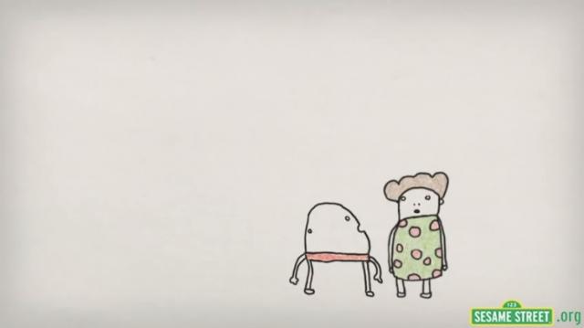 drawing of two cartoons