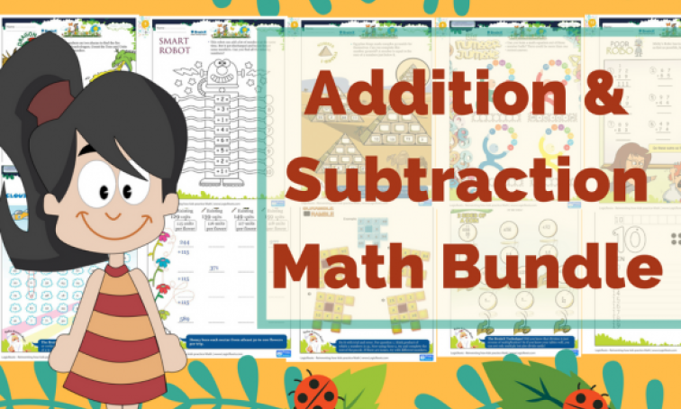 FREE Colorful Printable Addition and Subtraction worksheets