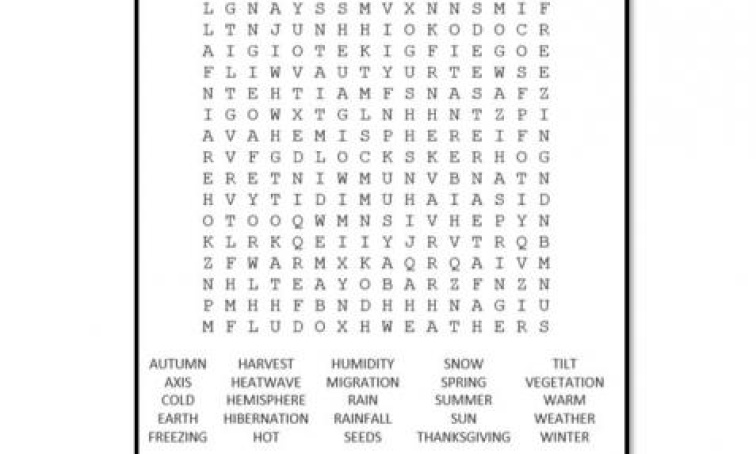 Seasons wordsearch